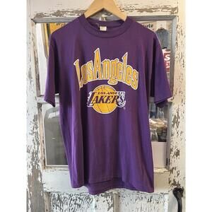 70S 80S Los Angeles Lakers T Shirt Xl Velvs Sheen Nba Paper Thin Single